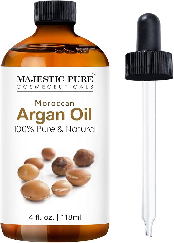 Majestic Pure Essential Oil with Glass Dropper - 100% Pure and Natural - Essential Oils for Diffuser, Aromatherapy, Soap and Candle Making, Moroccan Argan Essential Oil, Moroccan Argan Oil, 4 Fl Oz - Bloomnest