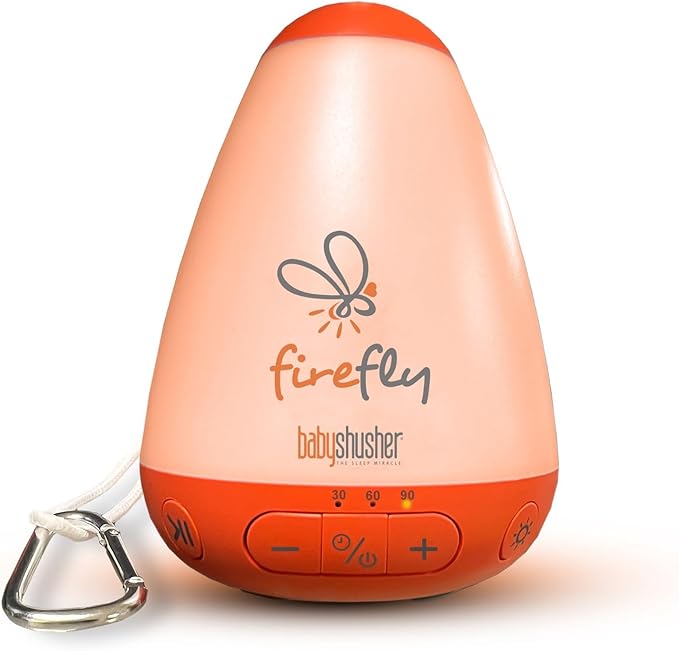 Baby Shusher Firefly Baby Soother for Crying Babies with Nightlight - White Noise Sound Machine, Baby Soother for Sleeping, Newborn Essentials for Crib, USB Rechargeable - 1 Count - Bloomnest