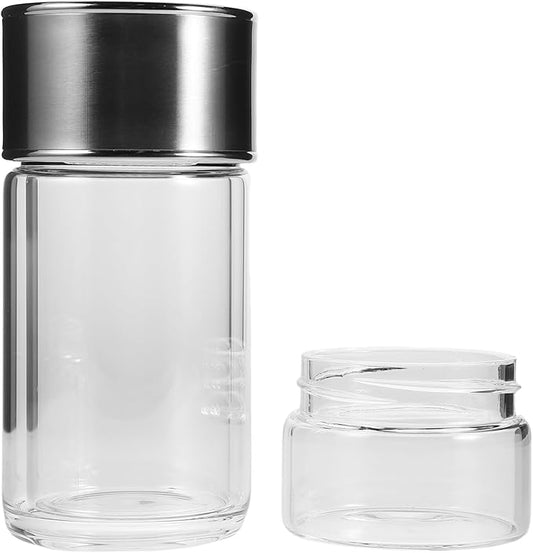 Double Glass Tea Infuser Bottle with Integrated Strainer Tea Separation Cup for Loose Leaf Tea Safe High Borosilicate Glass Versatile for Tea and Infused - Bloomnest