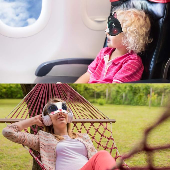 Tphon Sleep Mask for Adult Kids Boys Girls Funny Blindfolds Soft Cute Animal Sleeping Masks with Adjustable Strap for Travel Naps Shift Works Games - Bloomnest