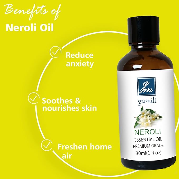 Neroli Essential Oil 1 Oz- 100% Pure & Undiluted Orange Blossom Oil for Diffuser, Skin Care, Massage & DIY - Bloomnest