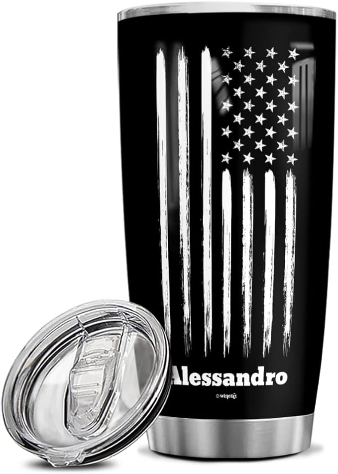 winorax American Flag Tumbler 20oz 30oz Double Wall Vacuum Stainless Steel Insulated Tumblers Coffee Travel Mug Cup With Lid USA Birthday 4th of July Cups For Men Women Custom Name - Bloomnest