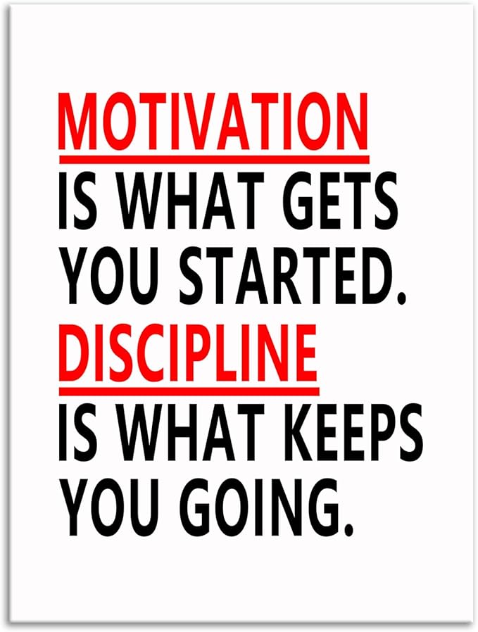 Inspirational Canvas Wall Art Office Wall Decor Motivational Painting Inspiring Entrepreneur Discipline Posters Prints Motivation Artwork Decor Framed for Home Office Classroom[30''W x 40''H] - Bloomnest