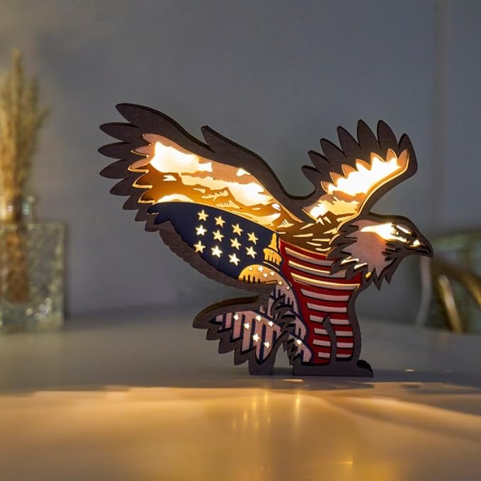3D Wooden Animal Carving LED Night Light, Wood Carving Light, Modern Home Decoration, Decorative Tables, Cabinets, Living Rooms, Bedrooms, Offices, Farmhouses, Bookshelves, Perfect Holiday Gifts - Bloomnest