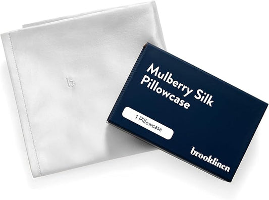 Brooklinen Mulberry Silk Pillowcase – 100% Pure Silk Pillow Case, Soft & Durable, Anti-Friction Comfort, Hight Quality Smooth Texture – Machine Washable & Breathable - Standard Size (Ivory) - Bloomnest
