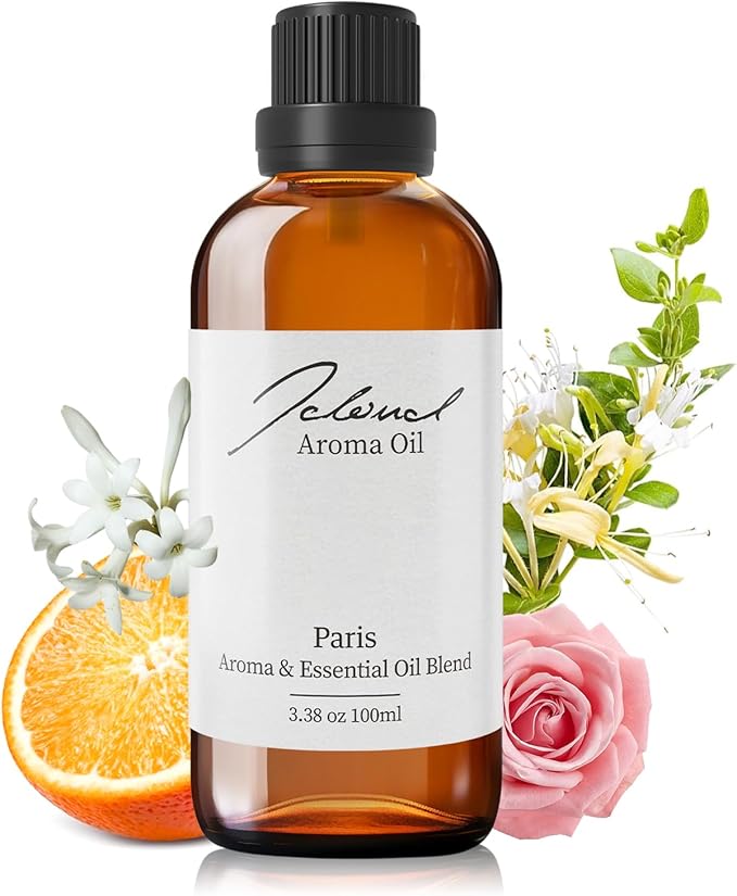 JCLOUD Paris Essential Oil for Diffuser - Hotel Diffuser Oil & Home Luxury Scents - Pure Aromatherapy Diffuser Oil with Rose, Jasmine and Honeysuckle, Natural & Pet Safe - 100mL JCLOUD