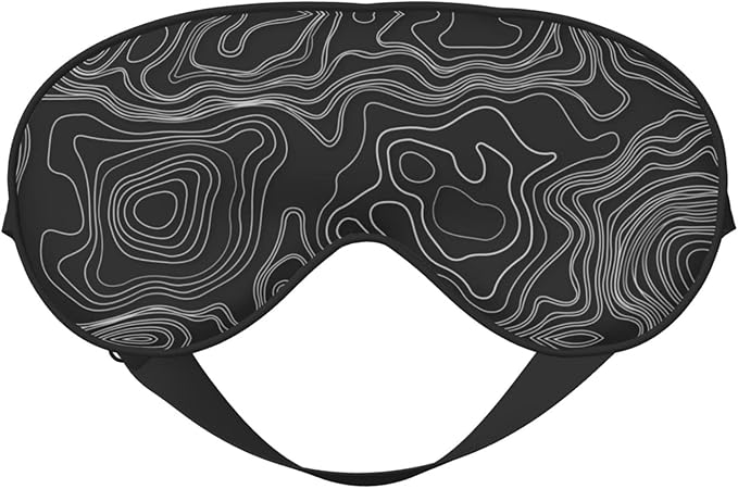 Sleep Eye Mask Topographic Map Sleep Mask for Women Men Comfortable Eye Mask with Adjustable Strap Soft Eye Cover Blindfold for Travel Yoga Nap Shift Work - Bloomnest