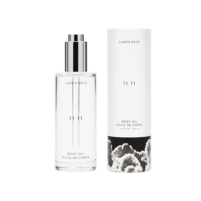Lake & Skye 11 11 Body Oil, 3.4 fl oz (100 ml), Hydrating with Vitamin E & Sweet Almond Oil - Sheer & Uplifting Scent - Bloomnest