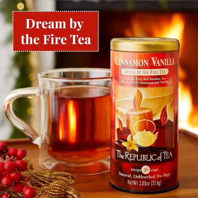 The Republic of Tea — Cinnamon Vanilla, Dream by the Fire Tea, 36 Tea Bags, Caffeine-Free - Bloomnest