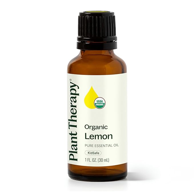 Plant Therapy Organic Lemon Essential Oil 100% Pure, USDA Certified Organic, Undiluted, Natural Aromatherapy, Therapeutic Grade 30 mL (1 oz) - Bloomnest