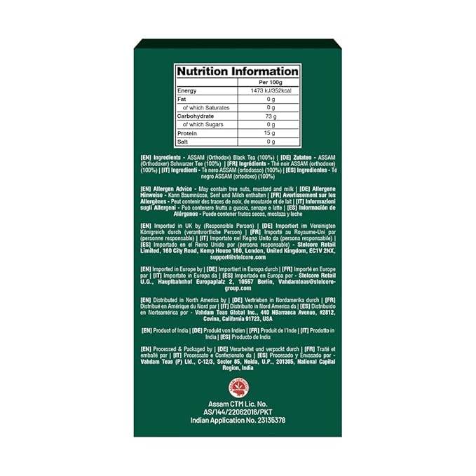 VAHDAM, Assam Black Tea Leaves (340g/12oz) 170+ Servings | High Caffeine, Non GMO, Gluten Free | STRONG, MALTY & RICH | Pure Unblended Single Origin Black Loose Leaf Tea | Vacuum Sealed - Bloomnest