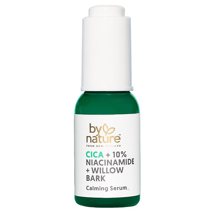 By Nature Calming Face Serum - Cica+10% Niacinamide+Willow Bark - Purifying Facial Serum with Cica Plant Extract & Texture Enhancing Niacinamide - Skincare from New Zealand - 1 fl. Oz - Bloomnest