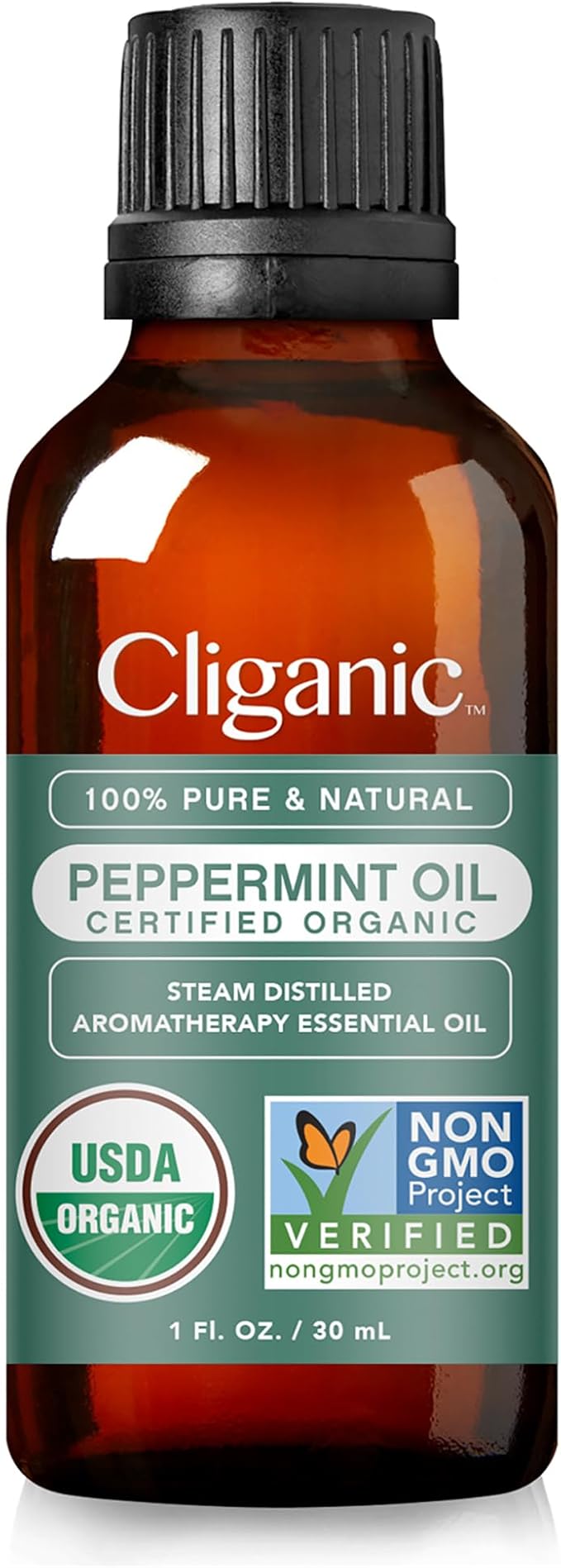 Cliganic Organic Peppermint Essential Oil, 1oz - 100% Pure Natural Undiluted, for Aromatherapy | Non-GMO Verified (Packaging May Vary) - Bloomnest