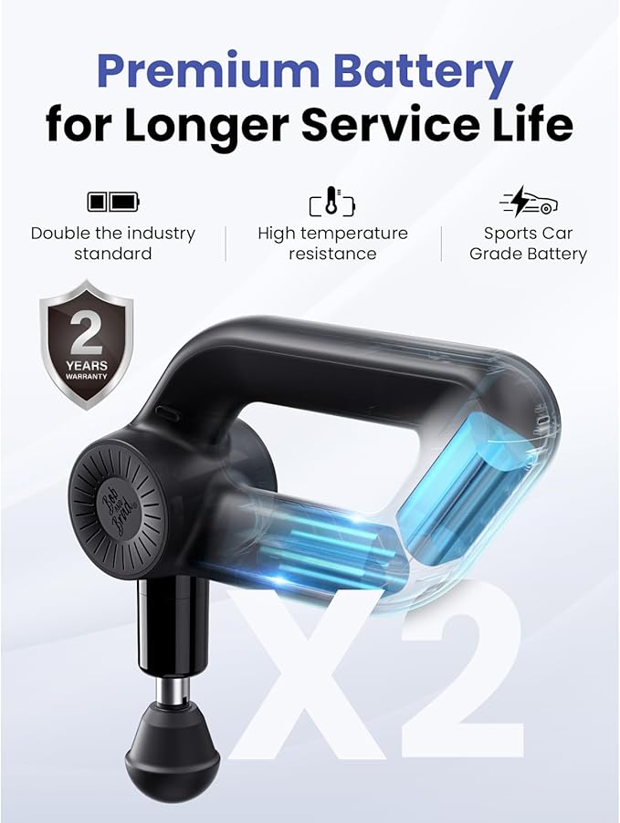 BOB AND BRAD D6 Pro Massage Gun Deep Tissue Percussion with 16mm Amplitude, Professional Muscle Massager for Athletes Pain Relief, Quiet Electric Back Massager, Gifts for Him - Bloomnest