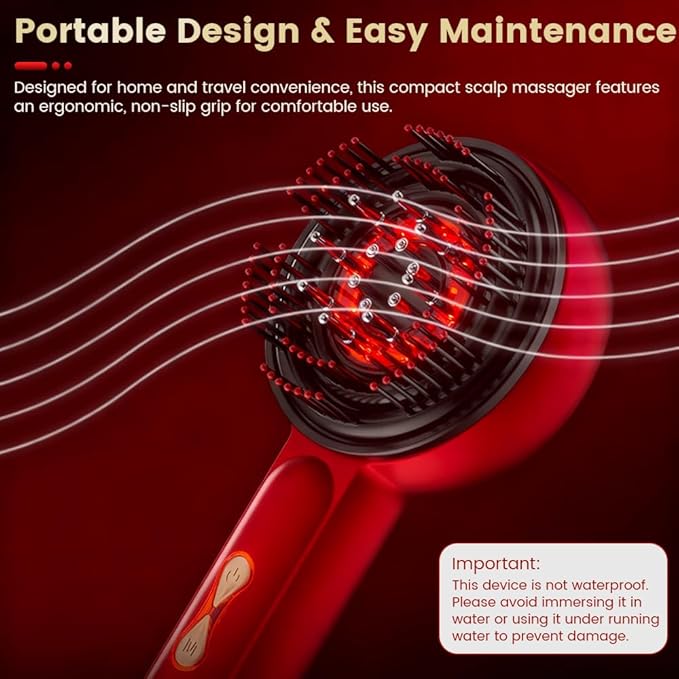 3-in-1 Scalp Massager for Hair Growth, Electric Hair Oil Applicator with EMS & Scalp Brush for Deep Cleansing, Rechargeable Head Massager for Scalp Care and Relaxation at Home Dexmary