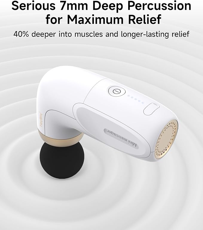 A1 Super Mini Massage Gun, Percussion Deep Tissues Muscle Massager, Compact Sports Travel Massage Gun, Portable Handheld Massager for Office Gifts for Him/Her, Home, Athletes(White) - Bloomnest