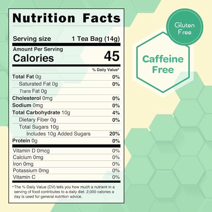 True Honey Peppermint Tea Bags - Honey Crystals Blended in Every Sachet - Healthy Digestion Nutriment - All Natural Organic Herbal Caffeine Free Tea Bag 24 Count… - Bloomnest