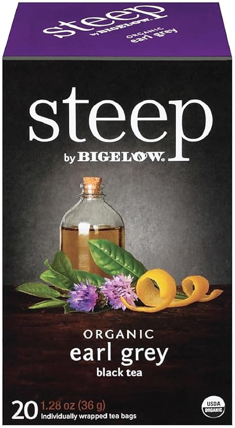 Bigelow 17700 steep Tea, Earl Grey, 1.28 oz Tea Bag, 20/Box - Bloomnest