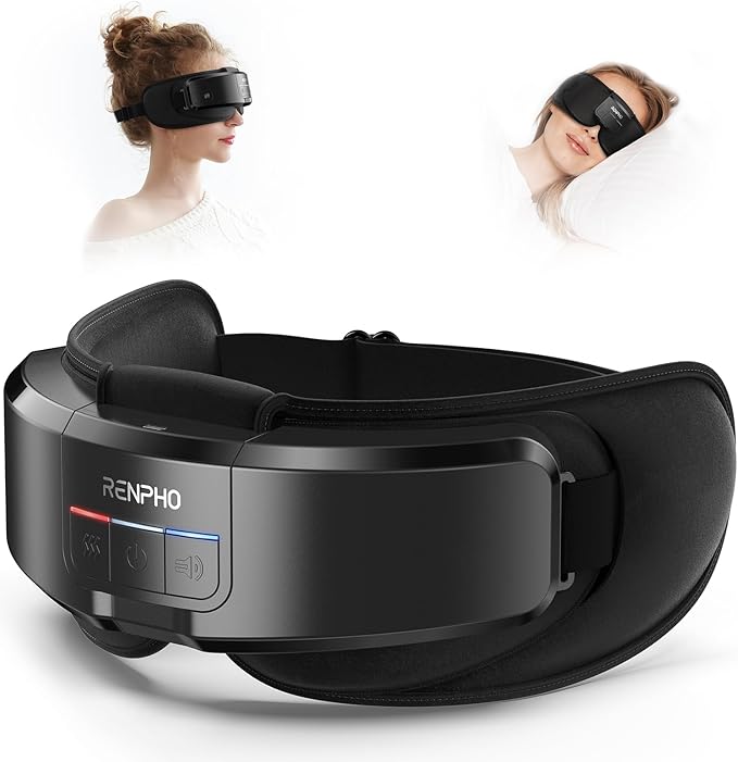 RENPHO Eyeris Shift Eye Massager for Migraines, Heated Eye Massager & Sleep Mask for Relaxation, Birthday Gifts for Women/Men/Mom/Dad, Music Temple Fack Mask Massager, Improve Sleep RENPHO