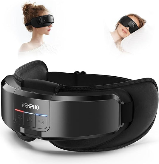 RENPHO Eyeris Shift Eye Massager for Migraines, Heated Eye Massager & Sleep Mask for Relaxation, Birthday Gifts for Women/Men/Mom/Dad, Music Temple Fack Mask Massager, Improve Sleep RENPHO
