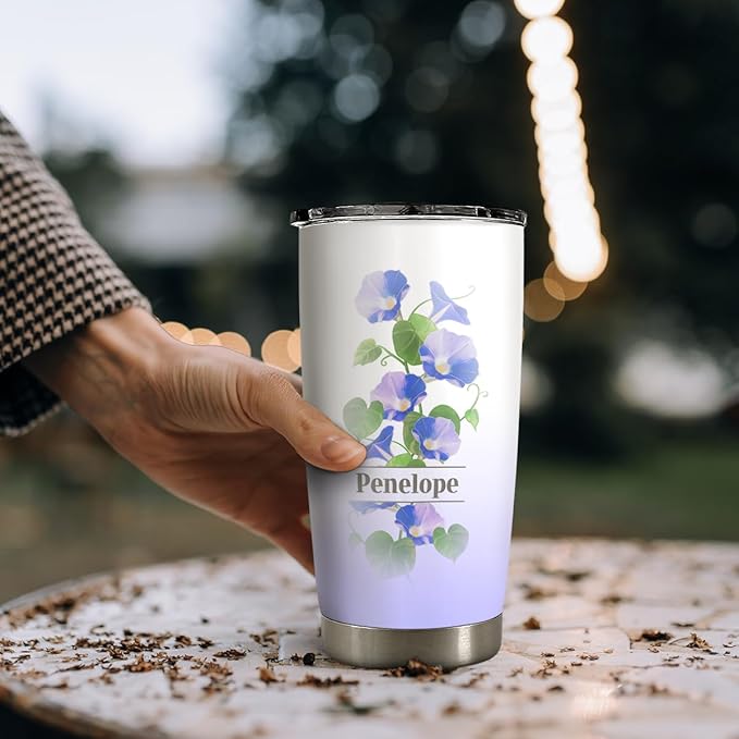 Birthday Gifts for Women Personalized Birth Flower Tumbler 20oz 30oz Stainless Steel Coffee Cups, Gifts for Best Friends Mom Wife Grandma, Custom Birth Flowers with Names - Bloomnest