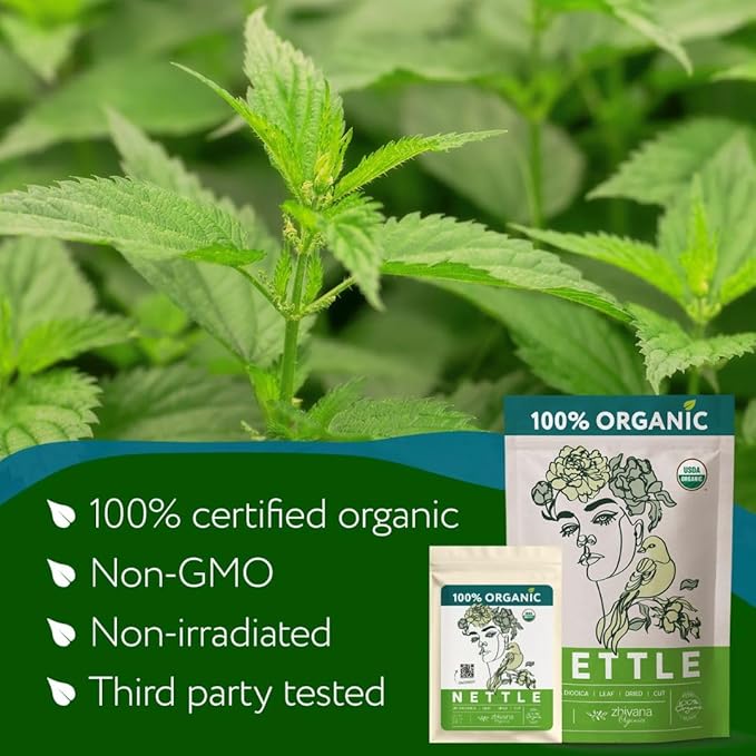 Organic Nettle Leaf Tea (3.5oz) - Stinging Nettle Tea Organic - Urtica Dioica Herb - Te de Ortiga – Natural Cleansing, Allergy, Fluid Balance - Bloomnest