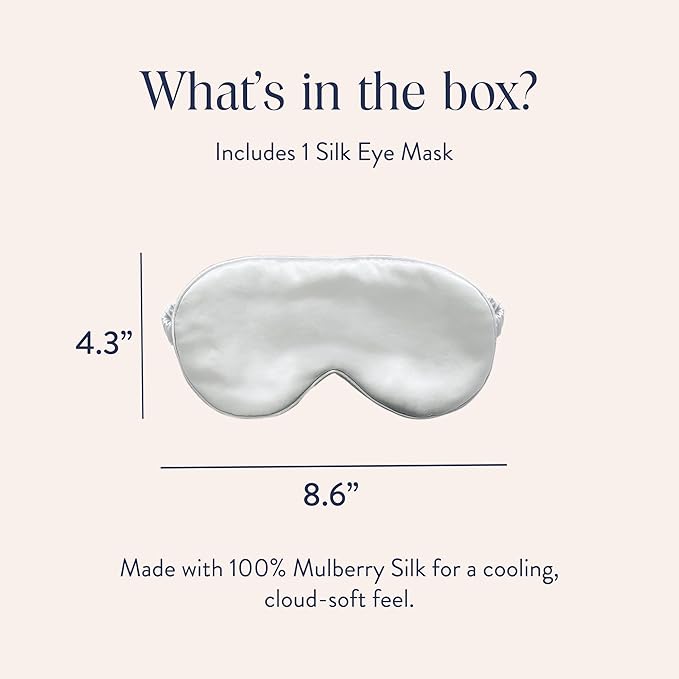 Brooklinen Silk Eye Mask for Sleeping – Ivory, 100% Mulberry Silk Sleep Mask with Soft Elastic Strap, Machine Washable, Breathable & Cool-to-The-Touch – Ideal for Sleeping & Traveling - Bloomnest