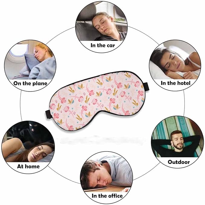 Aquarium Scene Sleep Eye Mask Axolotl Sea Weed Elements Men Women Sleep Mask with Adjustable Strap Eye Cover Eye Shade for Travel, Nap,Meditation - Bloomnest