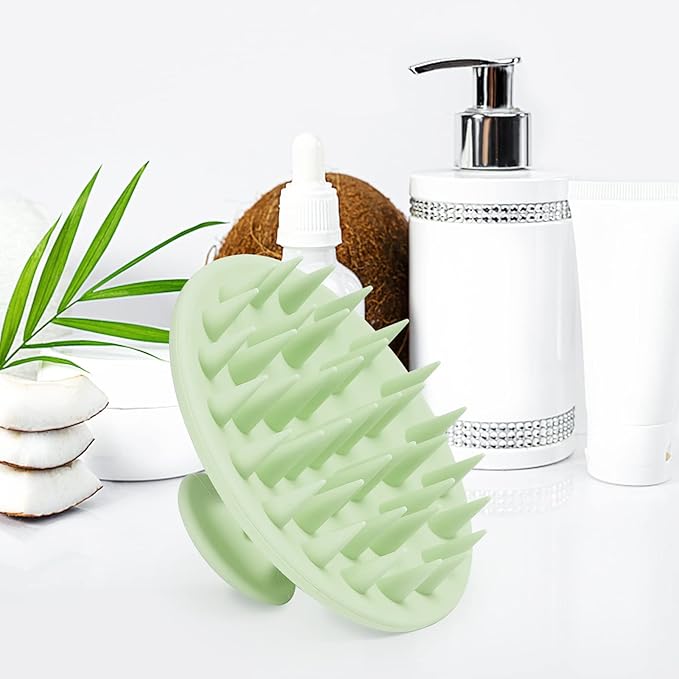 Meartchy Silicone Scalp Massager Shampoo Brush, Scalp Scrubber for Hair Growth (Grass Green) Meartchy