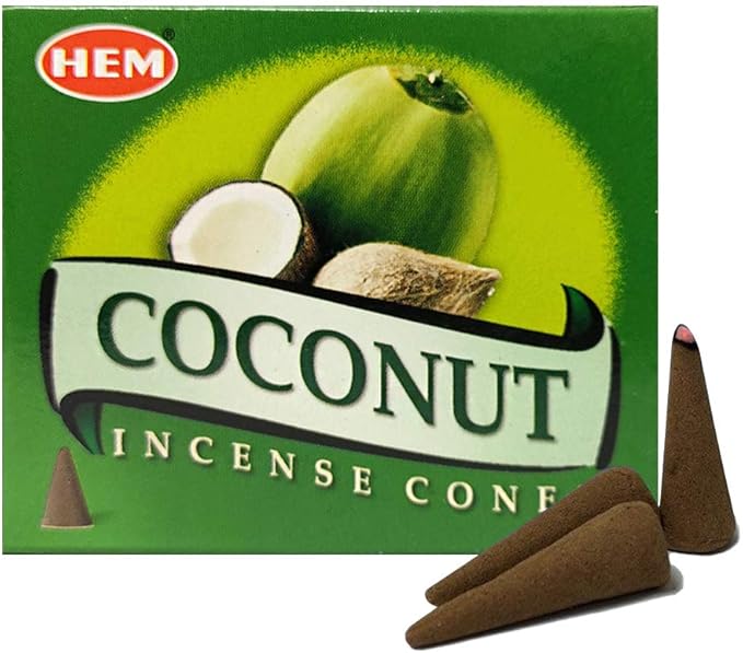 Trumiri Incense Cone Holder Bundle with Hem Coconut Incense Cones - Pack of 6 (Approx 60 Cones) TRUMIRI