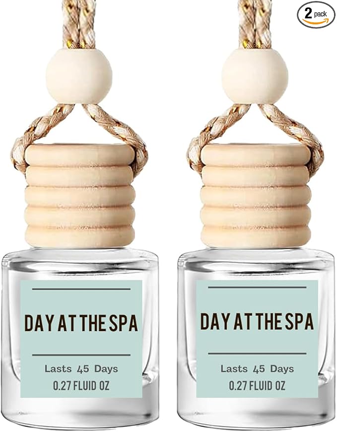 Day at the Spa Hanging Car Air Freshener – Long Lasting Essential Oil Diffuser for Car, Closet, Bathroom – 2-Pack Natural Scent Deodorizer for women and men. - Bloomnest