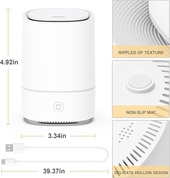 Essential Oil Diffusers for Home with USB Cord, 150ml Aroma Humidifier for Office, Water Shortage Protection, 7 Color LED Lights White Scent Mist Dorm Room Essentials Aromatherapy Ultrasonic - Bloomnest