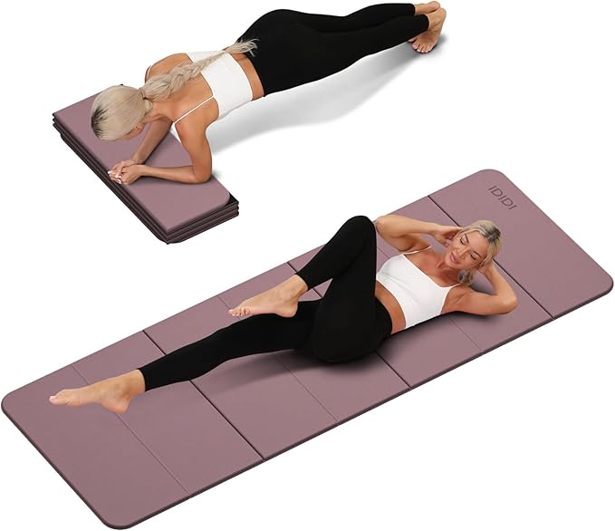 Foldable Yoga Mat Extra Thick 0.32 Inches Eco-Friendly POE Material, Non-Slip Design Fitness Mats, Multi-Purpose Workout Mats For Studio or Home Use (71 x 24 x 0.32 inches） - Bloomnest