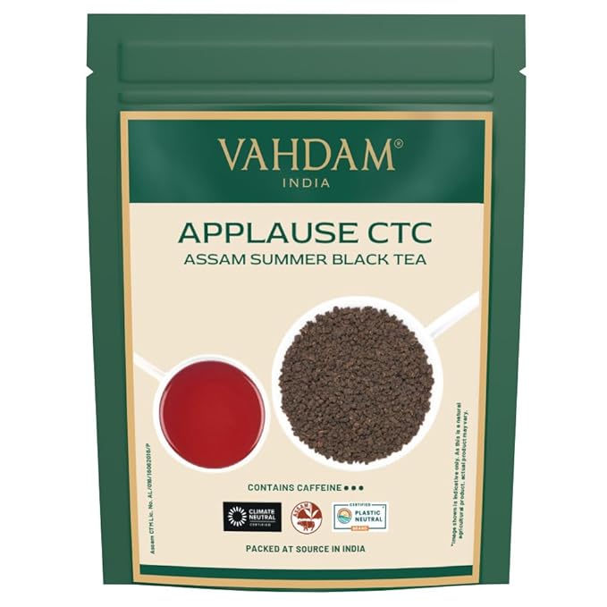 VAHDAM, Assam CTC Black Tea Loose Leaf 170+ cups (12oz) STRONG, BOLD & RICH Loose Leaf | Pure Assam Chai Tea | Pure Unblended Single Origin Black Tea | Vacuum Sealed - Bloomnest