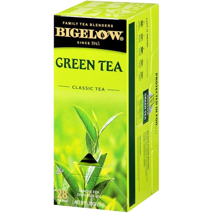 Bigelow Green Tea 28-Count Boxes (Pack of 6) Premium Bagged Green Tea Bright Antioxidant-Rich All Natural Medium-Caffeine Tea in Individual Foil-Wrapped Bags - Bloomnest