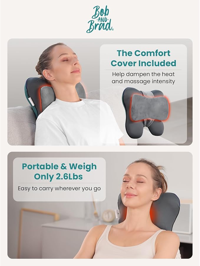BOB AND BRAD Back Massager with Heat FSA Eligible/HSA Eligible, EZBack Corded Neck Massager for Pain Relief Deep Tissue, Shiatsu Back and Neck Massage Pillow, Full Body Use, Ideal Gifts for Women Men - Bloomnest
