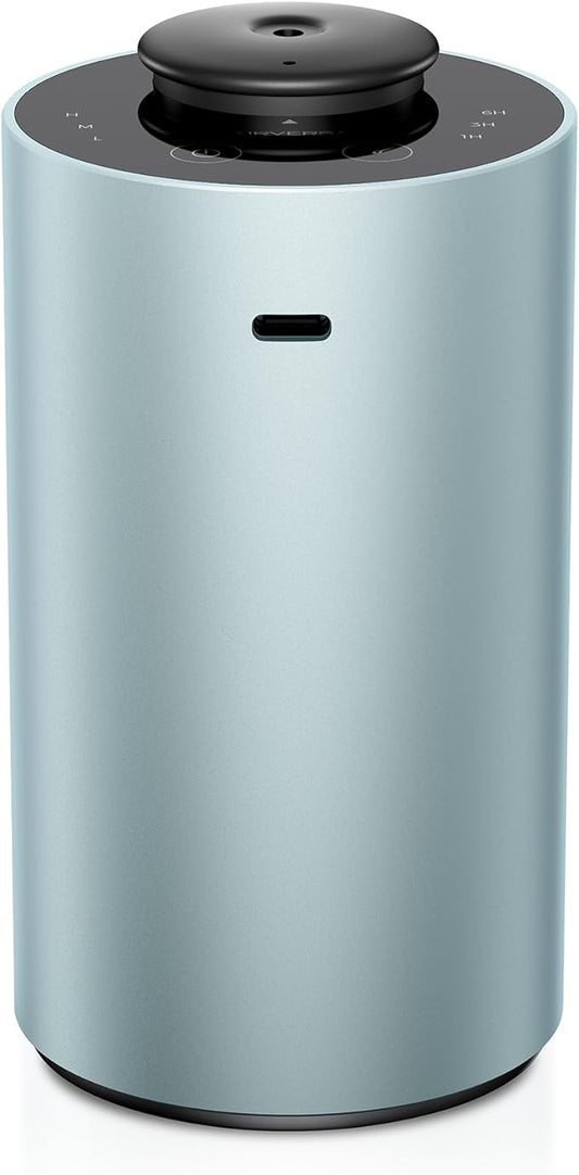 Airversa Waterless Essential Oil Diffuser for Home Aromatherapy Scent Diffusers with 3 Countdown Timer Settings or Timer-Off, 3 Mist Levels for Car Room Studio Office, ANX Premium Metal Mint - Bloomnest