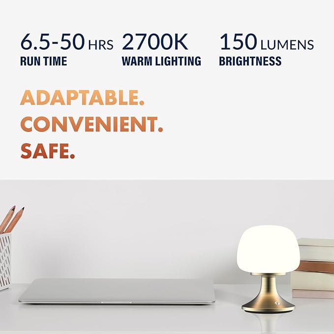 Newhouse Lighting Verona, Brass 2700K Dimmable Cordless USB-C Rechargeable Table Lamp NHTL-VE-BRS, Cordless Desk Lamp for Living Room, Bedroom, Coffee Table, and Other Cozy Home Decor - Bloomnest