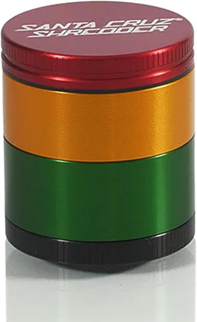 Santa Cruz Shredder Metal Spice Grinder Made in USA (Small (1.7 Inch), Rasta) - Bloomnest