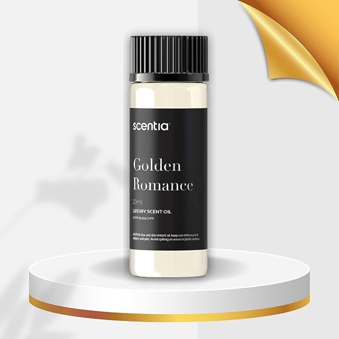 Golden Romance Diffuser Oil | Romantic Essential Aromatherapy Oil for Love and Date Night | Valentine Collection with Mandrin, Lemon, Bourbon & Musk | 20ml | 0.67 Fl Oz, Thanksgiving Gift - Bloomnest