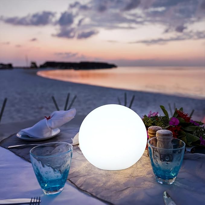 LED Globe Orb Light, 6-in LED Light Ball for Kid, 16 Dimmable Colors & 4 Modes Light Up Ball Mood Lamp w/Remote, Rechargeable Orb Night Lights Waterproof Outdoor Globe Lights for Home/Nursery/Party - Bloomnest