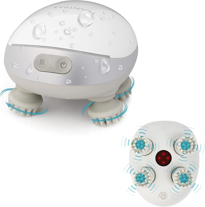 MOUNTRAX 5 in 1 Electric Scalp Massager, Portable Heated Head Hair Massager with 88 Kneading Nodes, 2 Massage Styles, 3 Speed Modes for Hair Growth, Stress Relief and Deep Clean, Gifts for Women Men MOUNTRAX