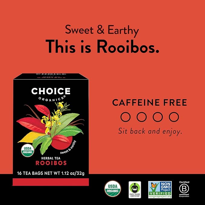 Choice Organic Teas - Herbal Tea Variety Pack Sampler - Includes Rooibos, Grapefruit Honeybush, and Mint Sage Organic Teas - 48 Tea Bags (Pack of 3) - Bloomnest
