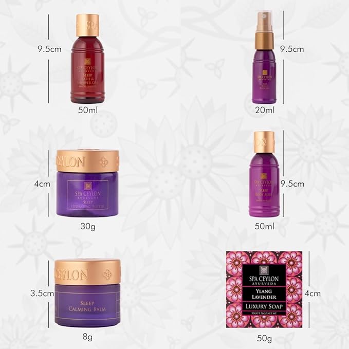 Spa Ceylon SLEEP HOME SPA SET | Body Care Set & Mini Travel Bag | Organic Self-Care Set | Vegan | Holiday Gift Set