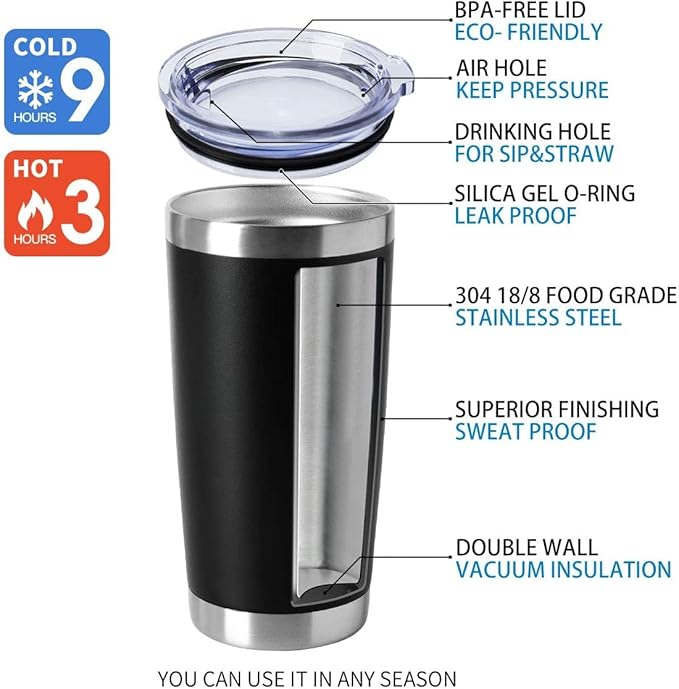 HASLE OUTFITTERS 20oz Tumblers Stainless Steel Mugs with Lid Double Wall Vacuum Insulated Coffee Cups for Cold & Hot Drinks (20oz-Mix, 12 Pack) - Bloomnest
