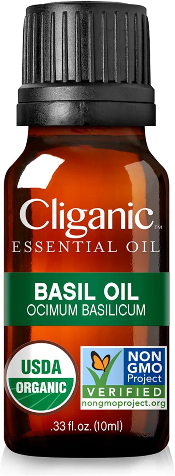Cliganic Organic Basil Essential Oil, 100% Pure Natural for Aromatherapy | Non-GMO Verified Cliganic