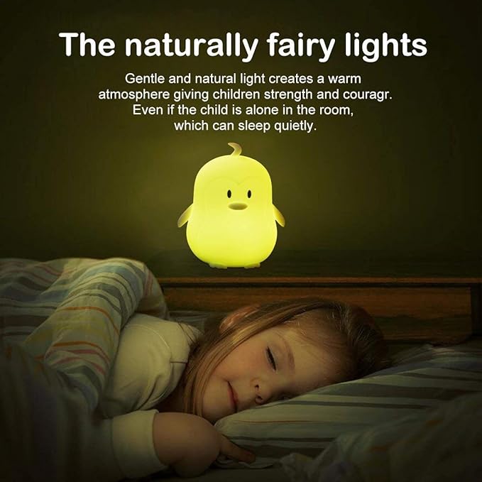 Penguin Night Light for Kids Silicone Sleep NightLights, 9 Colors Baby Light Bedside Lamp Bed Room Children Decorative Lamps for Toddlers/Boys/Girls/Adults/Bedroom/Bathroom/Outdoor - Medium - Bloomnest
