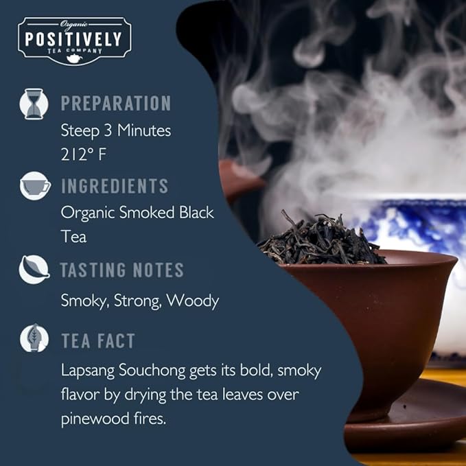 Organic Positively Tea Company, Lapsang Souchong Black Tea, Loose Leaf, 16 Ounce - Bloomnest
