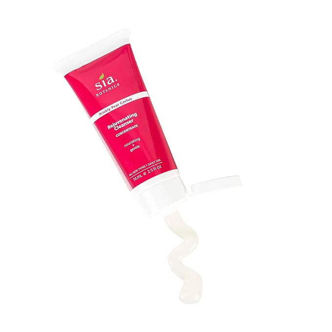Sia Botanics Rejuvenating Facial Cleanser (74ml/2.5oz Eco Tube) | Face Wash w/Prickly Pear, Aloe Vera, Orange Blossom | Natural, Clean, Botanical Skincare for Women - Bloomnest