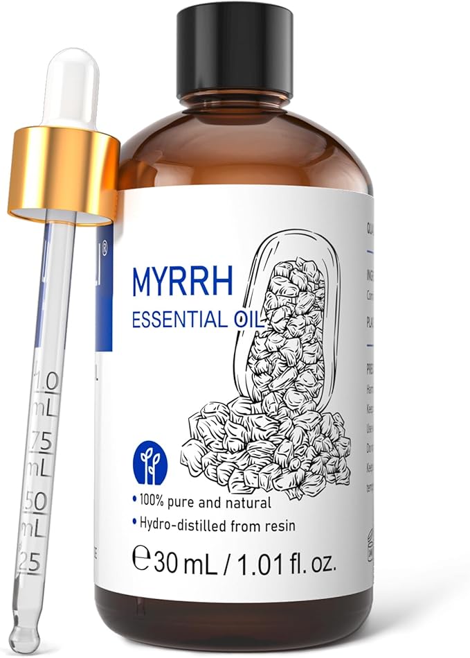 HIQILI Myrrh Essential Oil, for Skin, Massage, 100% Pure & Natural - 1.01 Fl Oz - Bloomnest